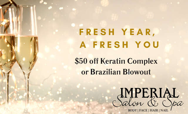 $50 off Keratin Complex or Brazilian Blowout